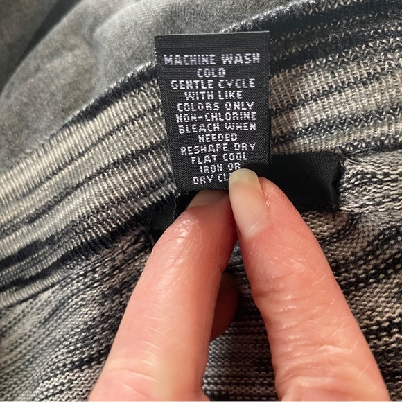 Alfani black & white space dyed long sleeve open front cardigan women’s large - Picture 9 of 9